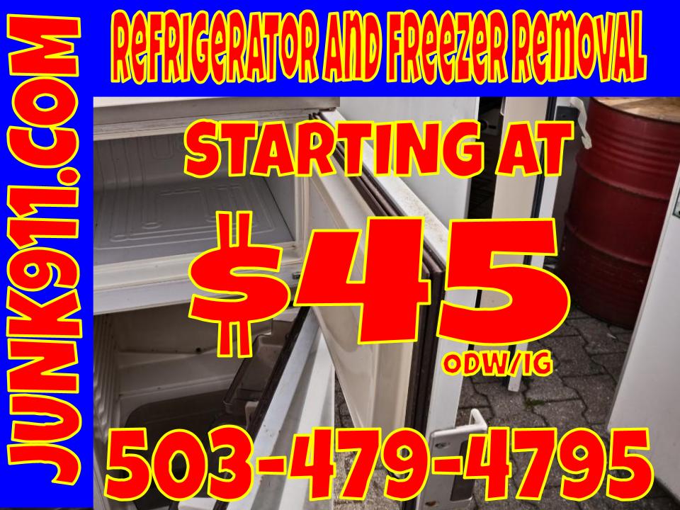 Refrigerator- freezer removal service