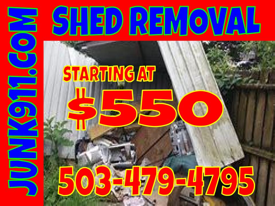 Junk911 shed removal service
