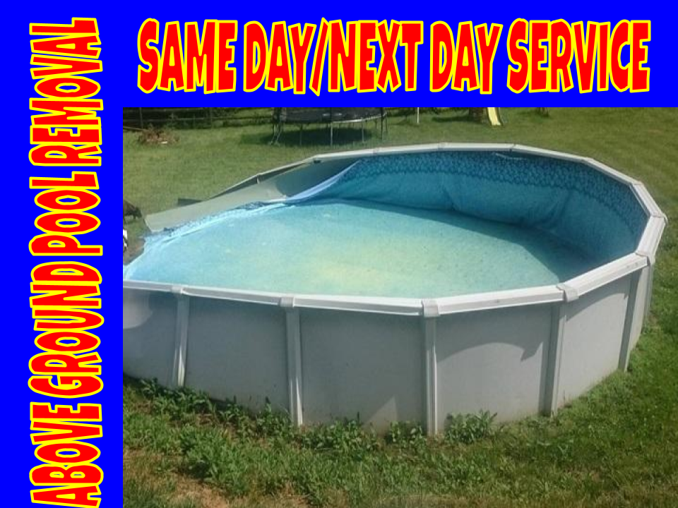 junk911 above ground pool removal service